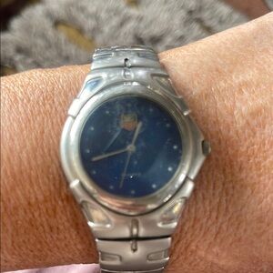 TAG Heuer Silver Stainless Steel Watch with Blue Dial